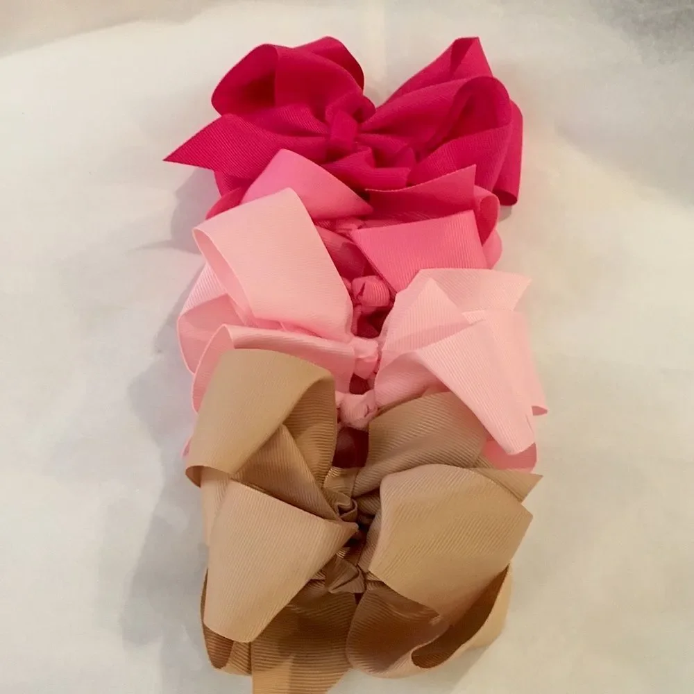 30 Rainbow Color Hair Bows - 4.5 inch Bows with Alligator Clips